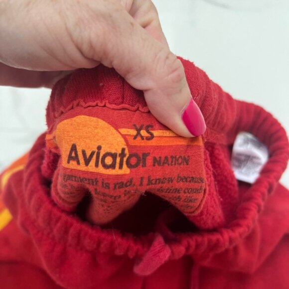 Aviator Nation Scarlet Joggers with Golden Stripe - Picture 3 of 4